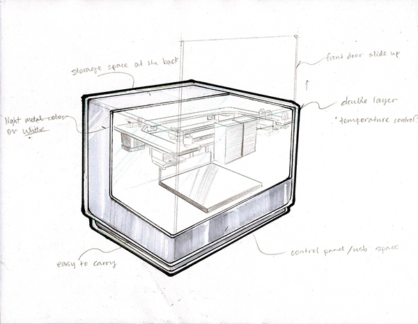 600x465 Design Internship - Printer Sketch