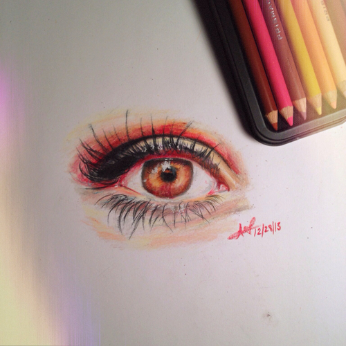 500x500 Eye Prismacolor Drawing Discovered By Theamazingasian - Prismacolor Sketch