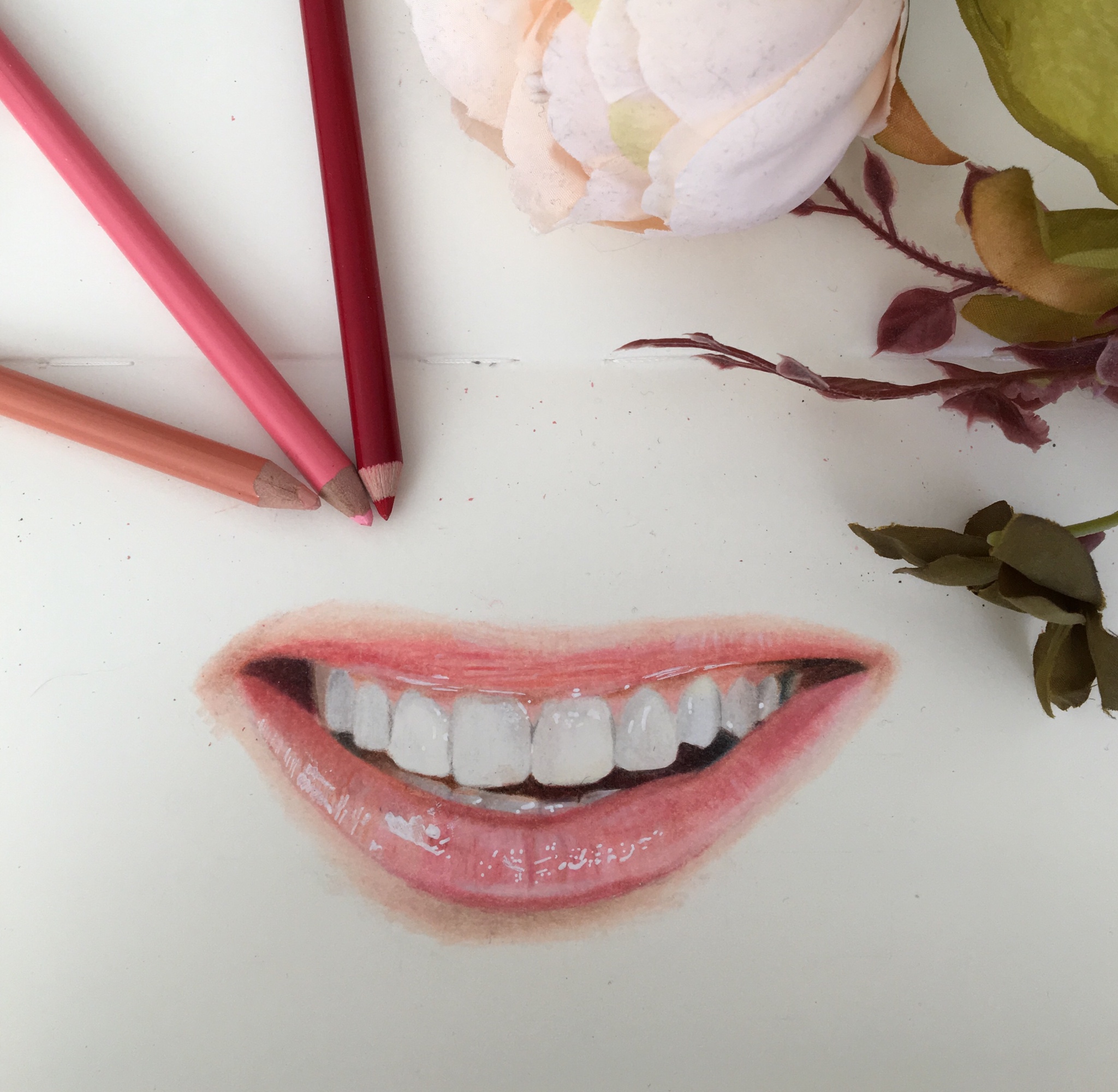 2048x2000 Lips Done With Prismacolor - Prismacolor Sketch