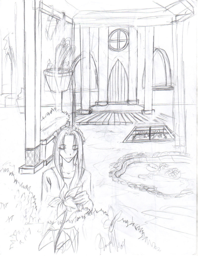 800x1035 The Garden Prison Sketch By Vantaul - Prison Sketch