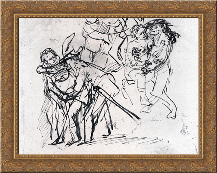 720x575 Three Sketches Of The Prodigal Son With A Whore (Detail) 23x20 - Prodigal Son Sketch