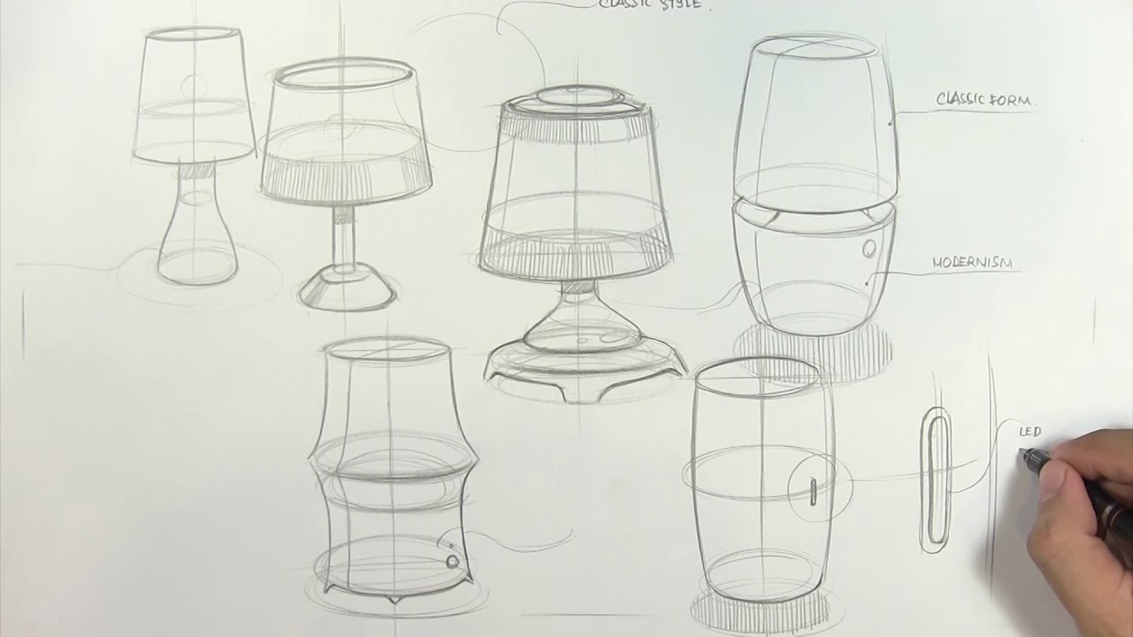 1280x720 Lamp Industrial Amp Product Design Sketch - Product Sketch