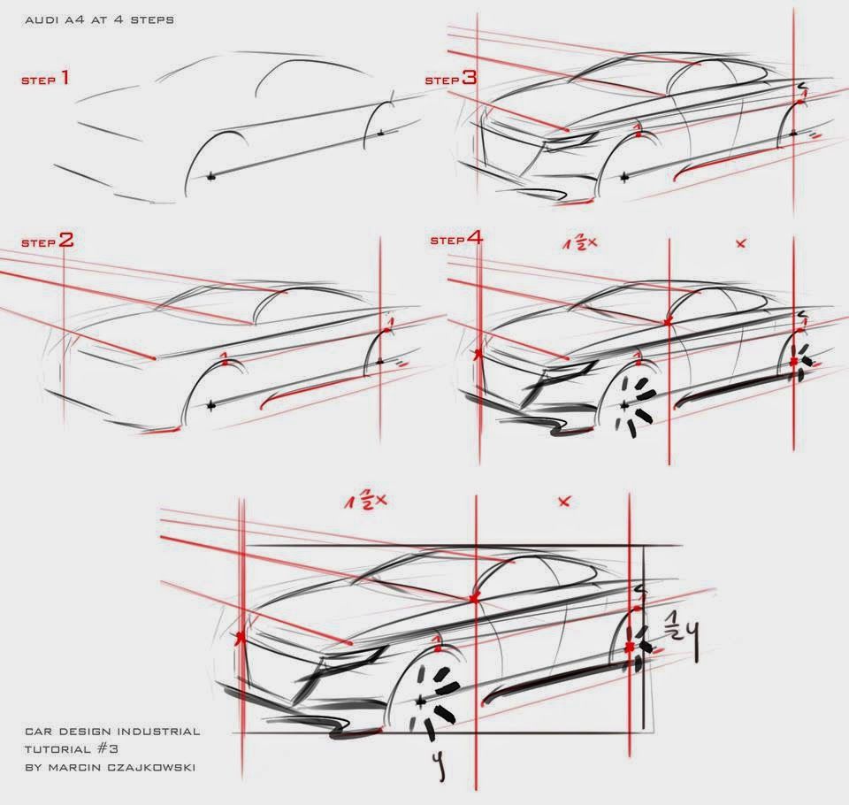 960x910 Car Sketch Tutorial By Marcin Project Car Car - Product Sketching Tutorial