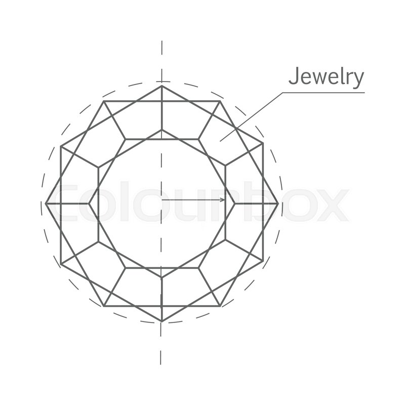 800x800 Jewelry Production Sketch Isolated On White. Jewelry Designer - Production Sketch