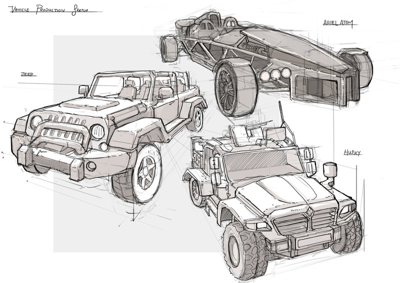 800x566 Vehicle Production Sketch By J4 Arts - Production Sketch