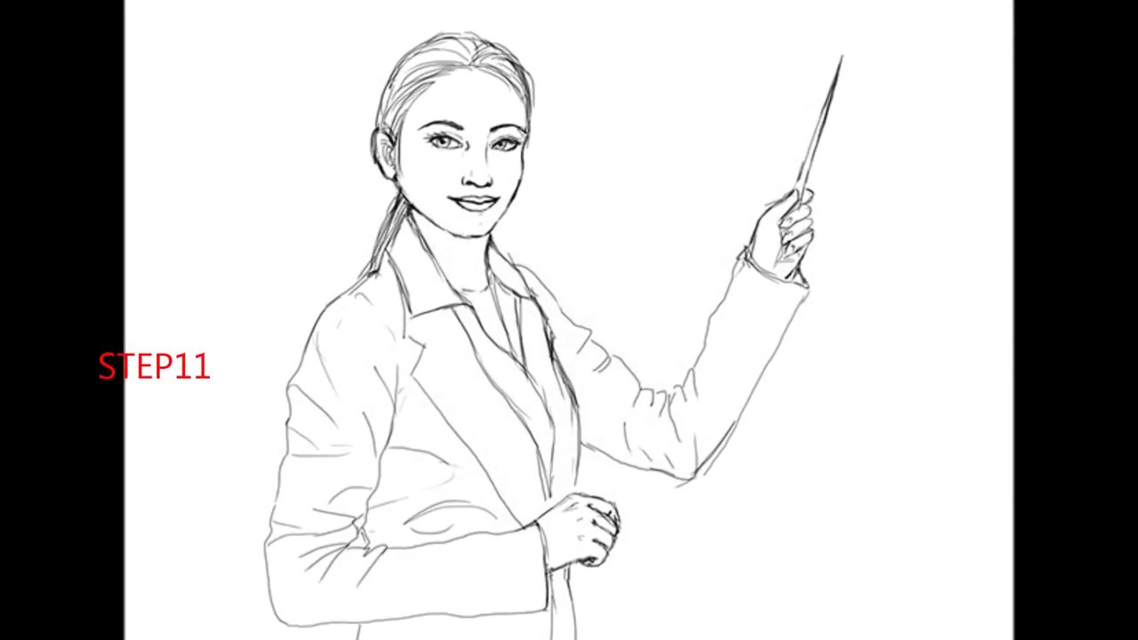 1280x720 How To Draw A Teacher - Professor Sketch