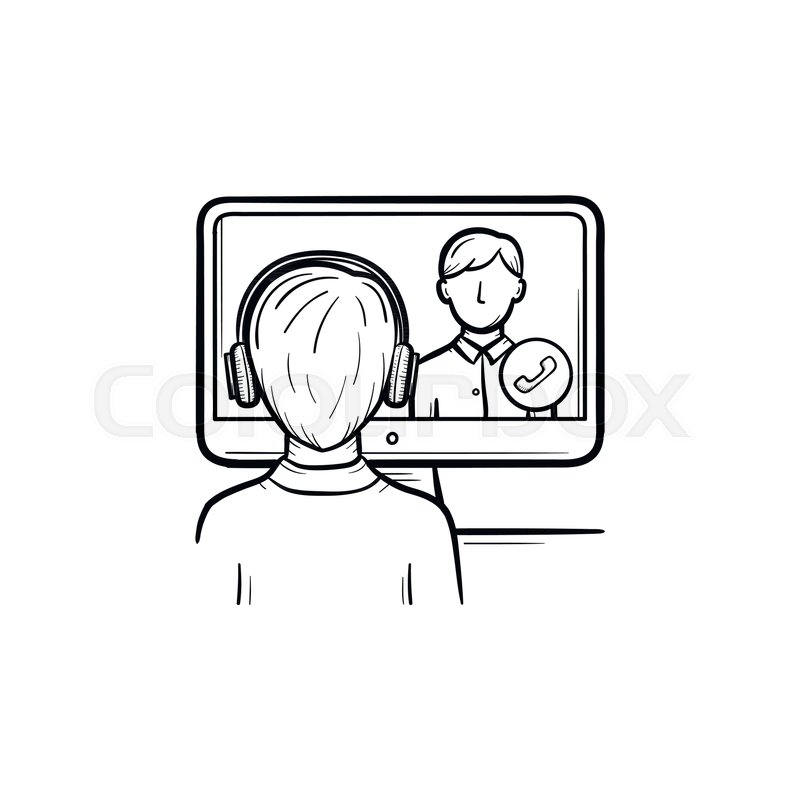 800x800 Online Education Hand Drawn Outline Doodle Icon. Student And - Professor Sketch