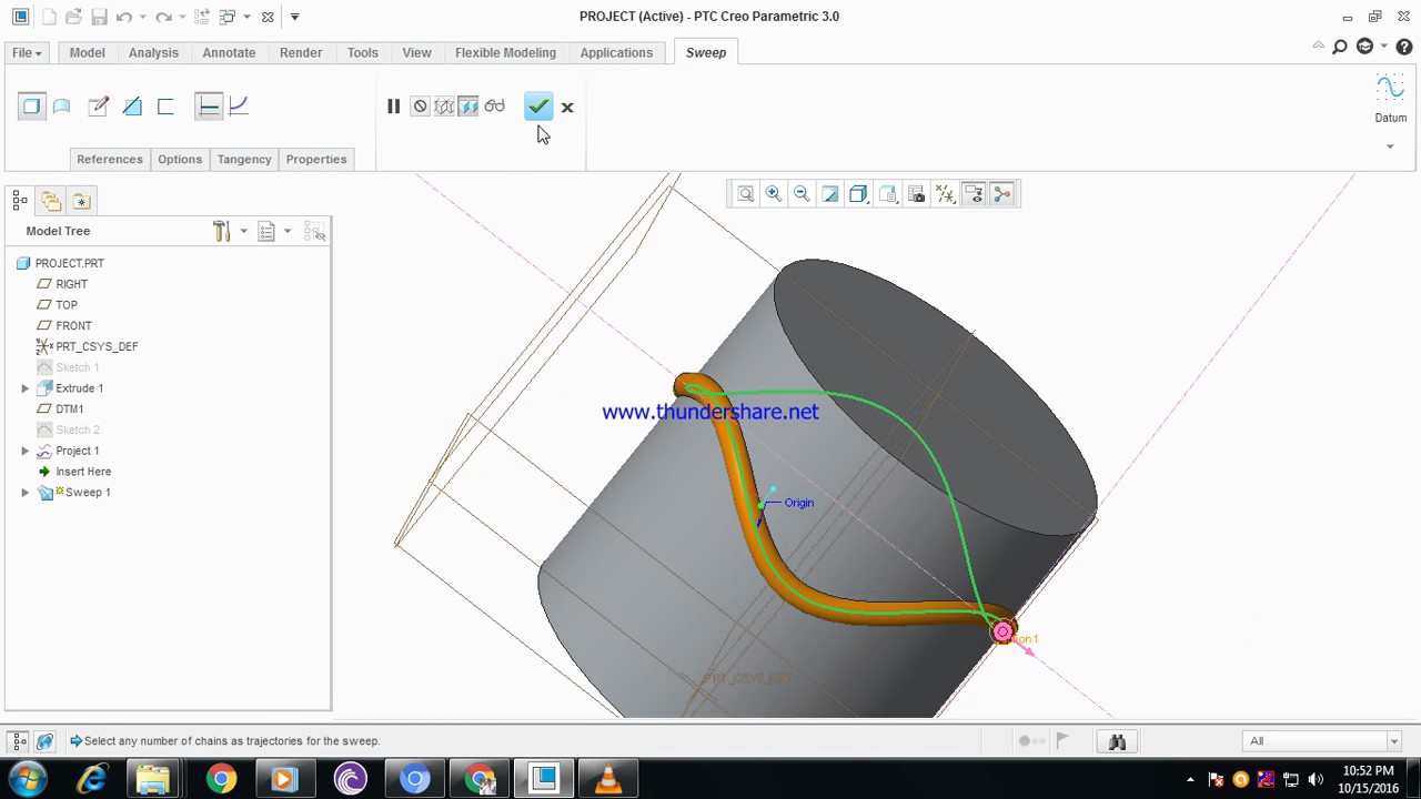 1280x720 Project Sketch Profile On Part Creo Parametric - Project Sketch
