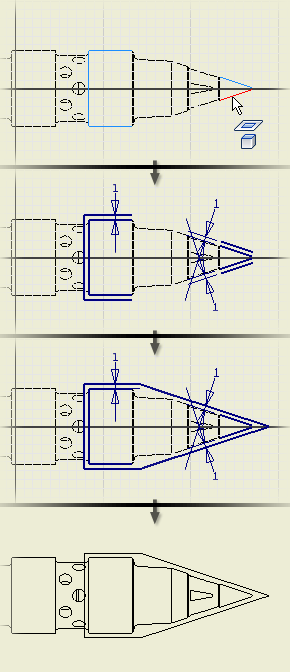 290x672 Project Geometry From A Drawing View To A Sketch Inventor - Project Sketch
