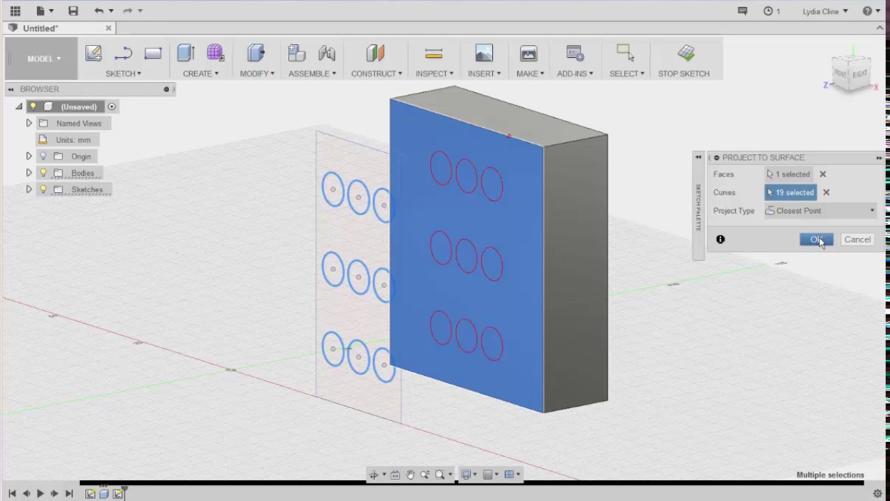 1280x720 Fusion 360 How To Project A Sketch - Project Sketch