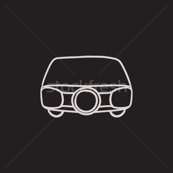 600x600 Multimedia Projector Sketch Icon. Vector Illustration Andrei - Projector Sketch