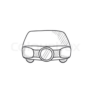 320x320 Multimedia Projector Vector Sketch Icon Isolated On Background - Projector Sketch