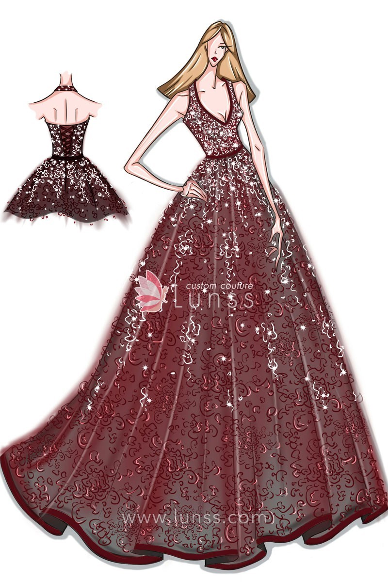 Prom Dress Sketches at PaintingValley.com | Explore collection of Prom ...
