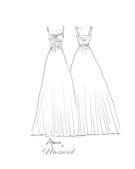 440x550 Mussared Handmade Silk Wedding Dresses Melbourne Sketches Gallery - Prom Dress Sketches
