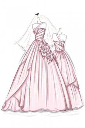 280x420 Wedding Dress Sketches, Prom Dress Sketches, Free Sketching - Prom Dress Sketches