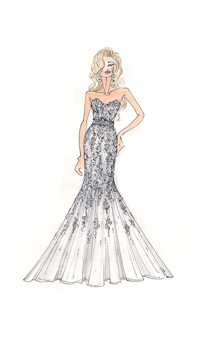 Prom Dress Sketches at PaintingValley.com | Explore collection of Prom ...