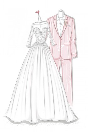 280x420 Wedding Dress Sketches, Prom Dress Sketches, Free Sketching - Prom Sketches