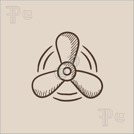 450x450 Illustration Of Boat Propeller Sketch Icon. - Propeller Sketch