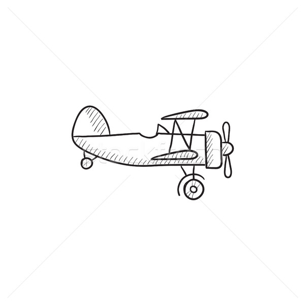 600x600 Propeller Plane Sketch Icon. Vector Illustration Andrei Krauchuk - Propeller Sketch