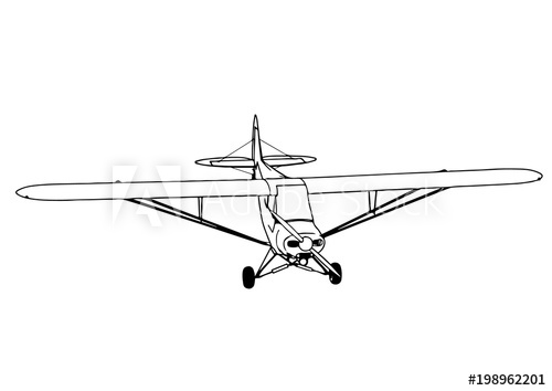 500x354 Sketch Plane With Propeller Vector - Propeller Sketch