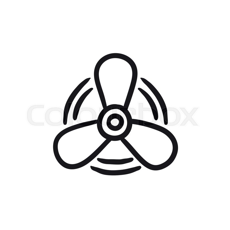 800x800 Boat Propeller Vector Sketch Icon Isolated On Background. Hand - Propeller Sketch