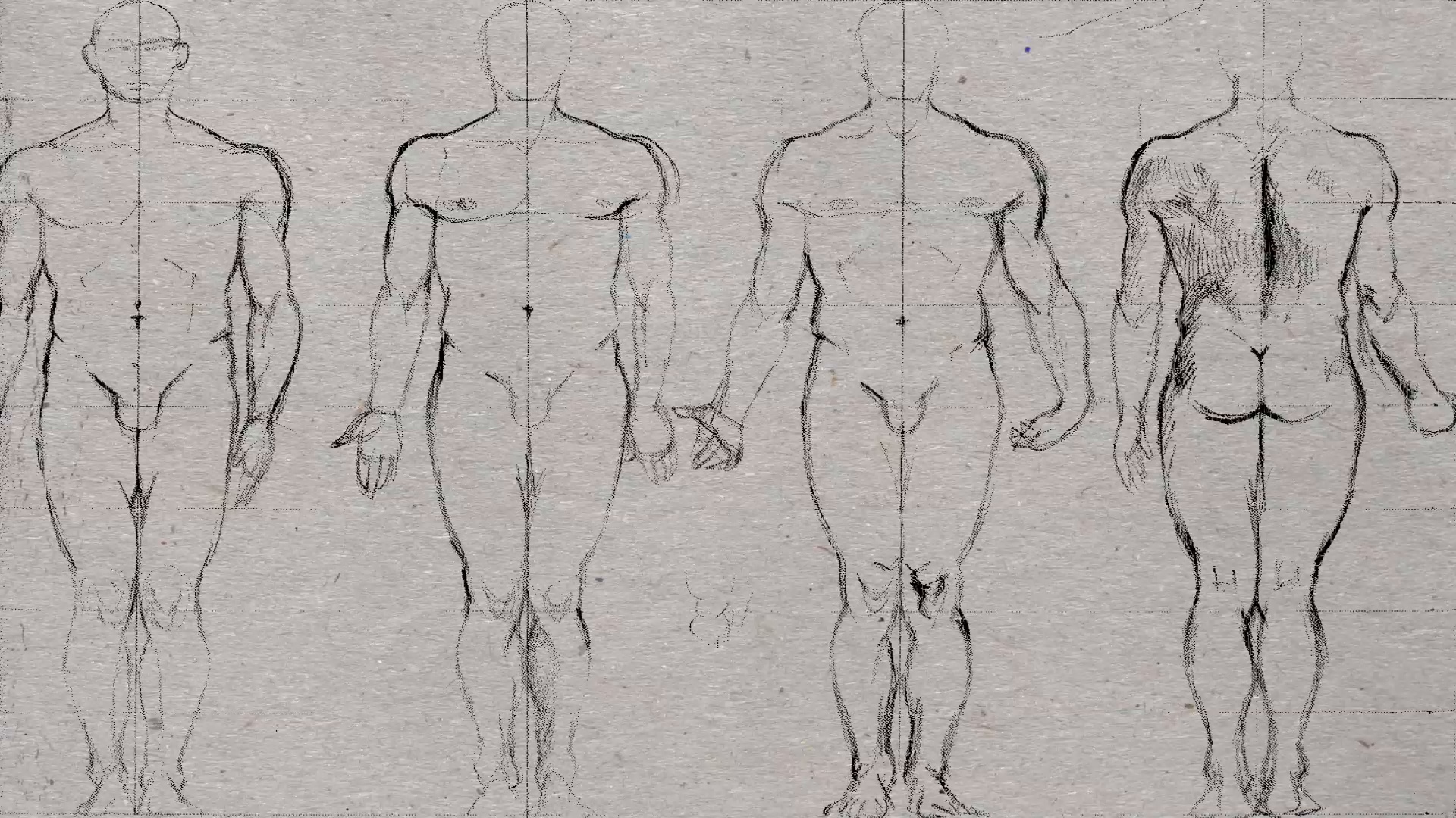 1920x1080 Human Proportion Sketch Scrible Paper - Proportion Sketch