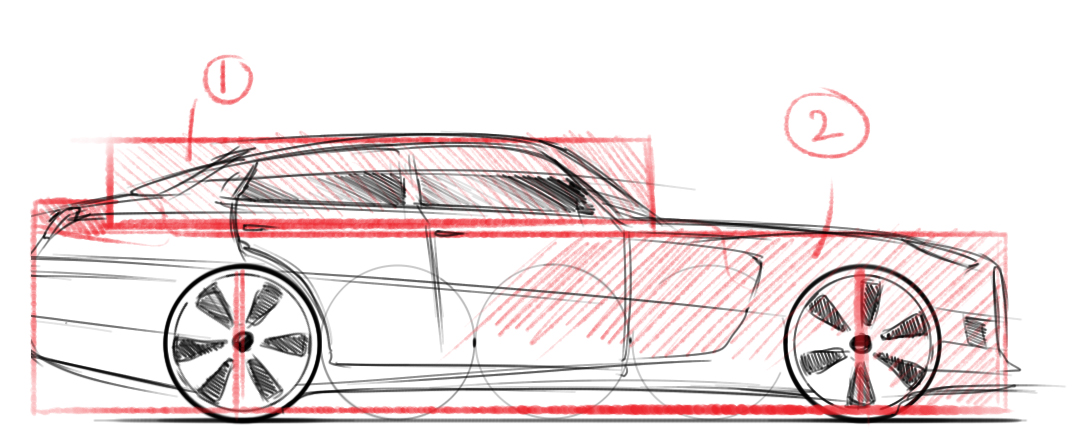 1080x446 Proportions In Drawing And Designing Cars - Proportion Sketch