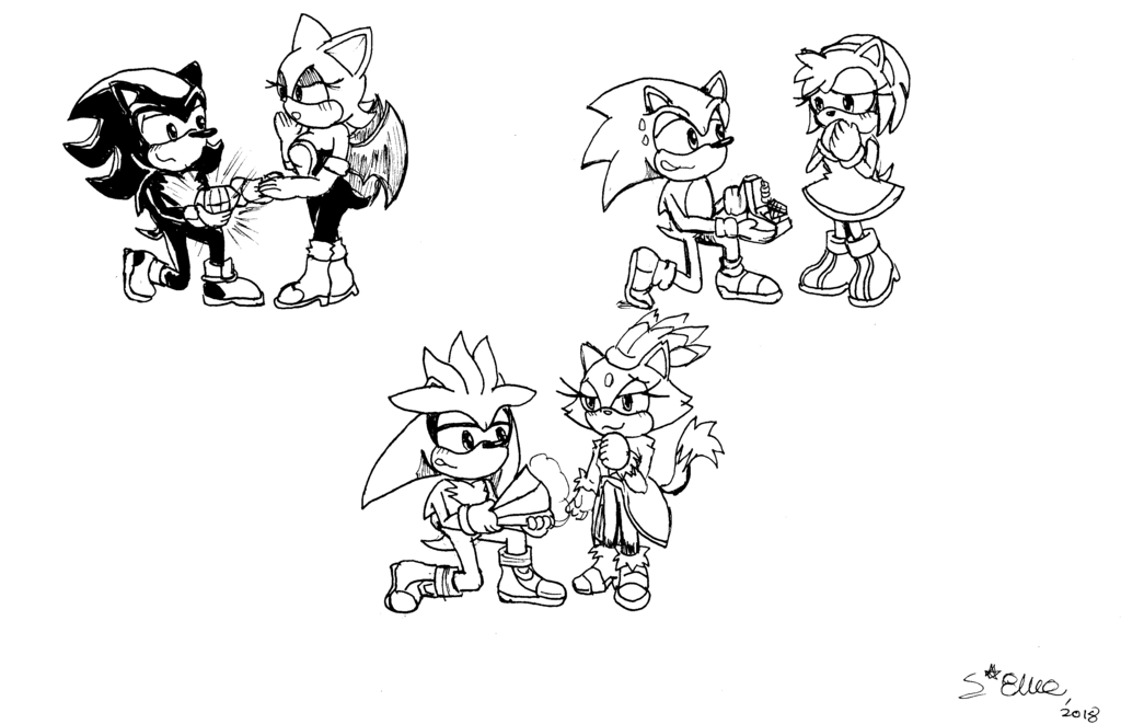1024x661 My Favorite Sonic Couples Sketch (Proposal) By Silverblue14 On - Proposal Sketch