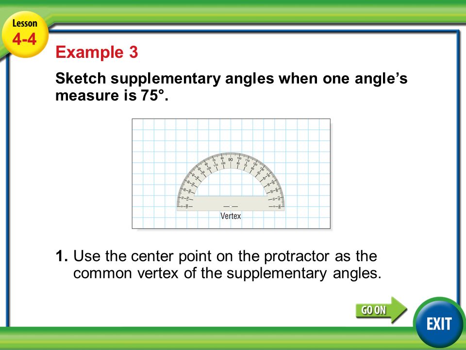 960x720 Lesson 4 4 Example Example 3 Sketch Supplementary Angles When One - Protractor Sketch