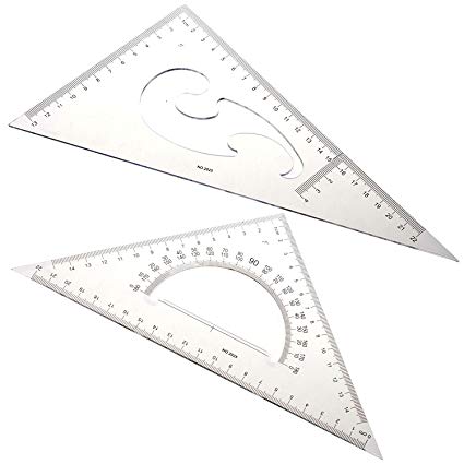 425x425 Grekywin 306090 And 454590 Degree Triangle - Protractor Sketch