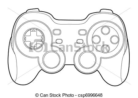450x320 Controller Clipart Black And White - Ps4 Controller Sketch