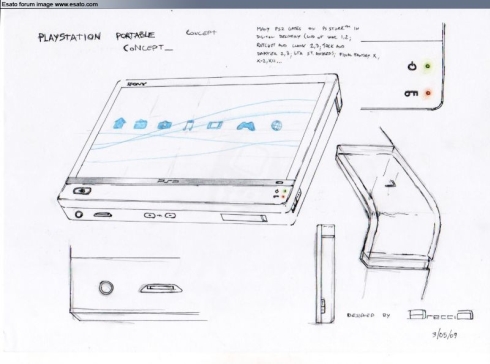 490x364 Life Gadget Playstation Portable 2, Sketch Version Of The Psp Go - Psp Sketch