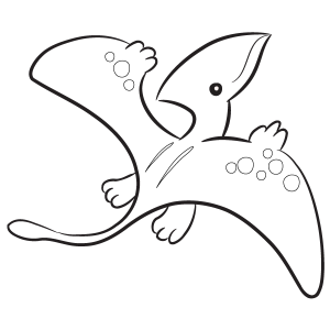 300x300 Pterodactyl Coloring Page - Pterodactyl Sketch