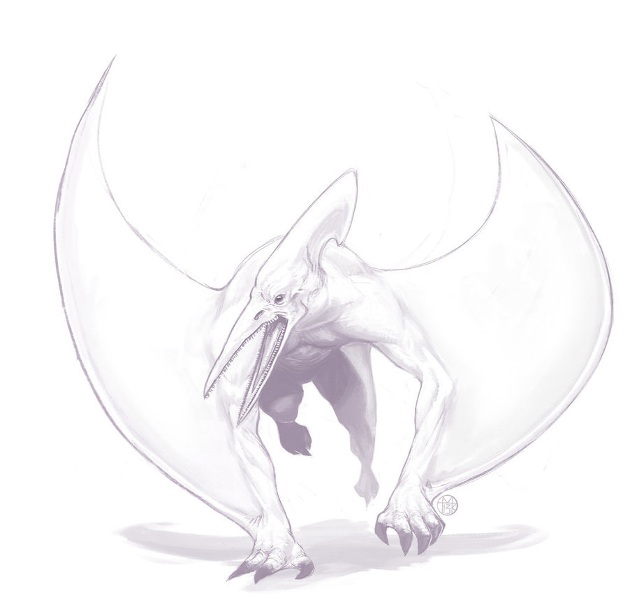 912x875 Pterodactyl Sketch By Arbitrarian - Pterodactyl Sketch