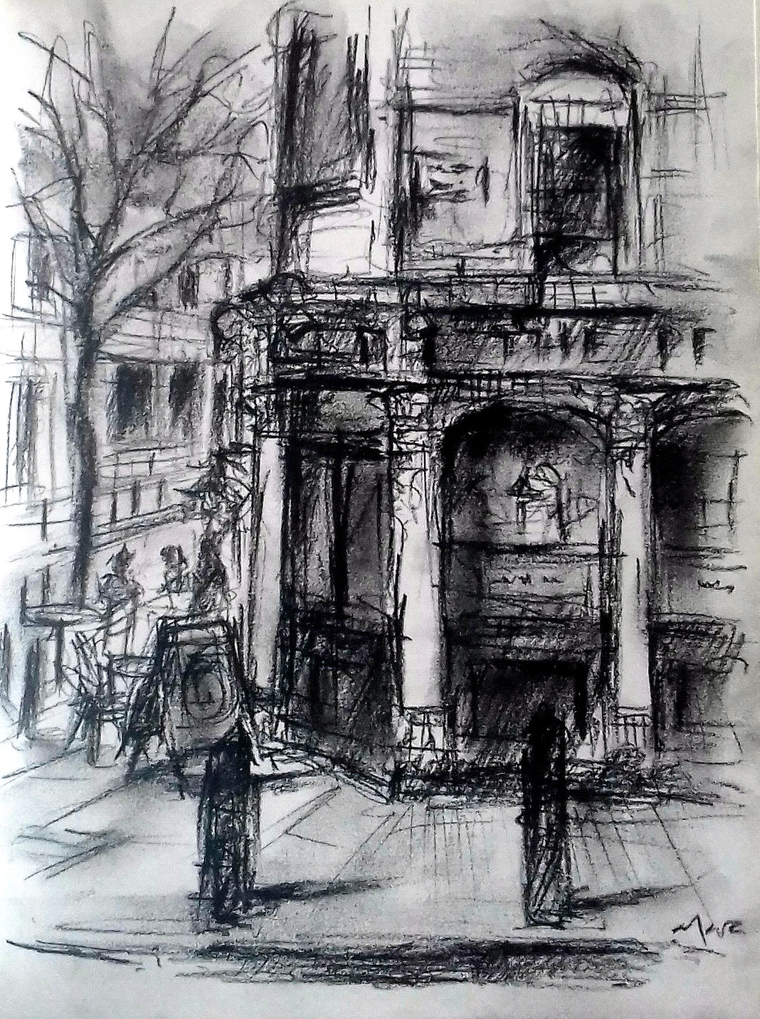 1068x1433 The Corner Sketch In Bloomsbury (The Perseverance Pub) Artisan - Pub Sketch