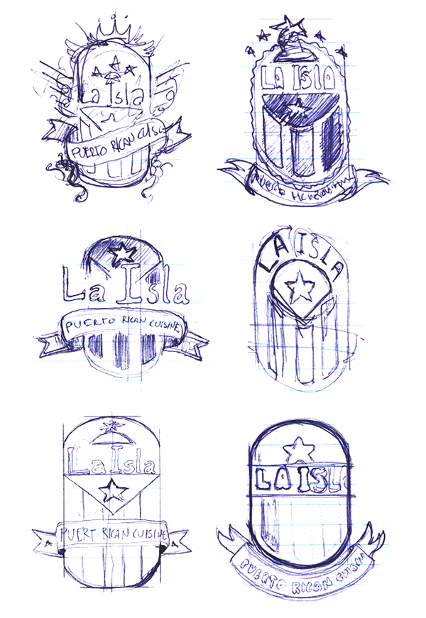 600x871 Logo Design (La Isla Seattle - Puerto Rico Sketch