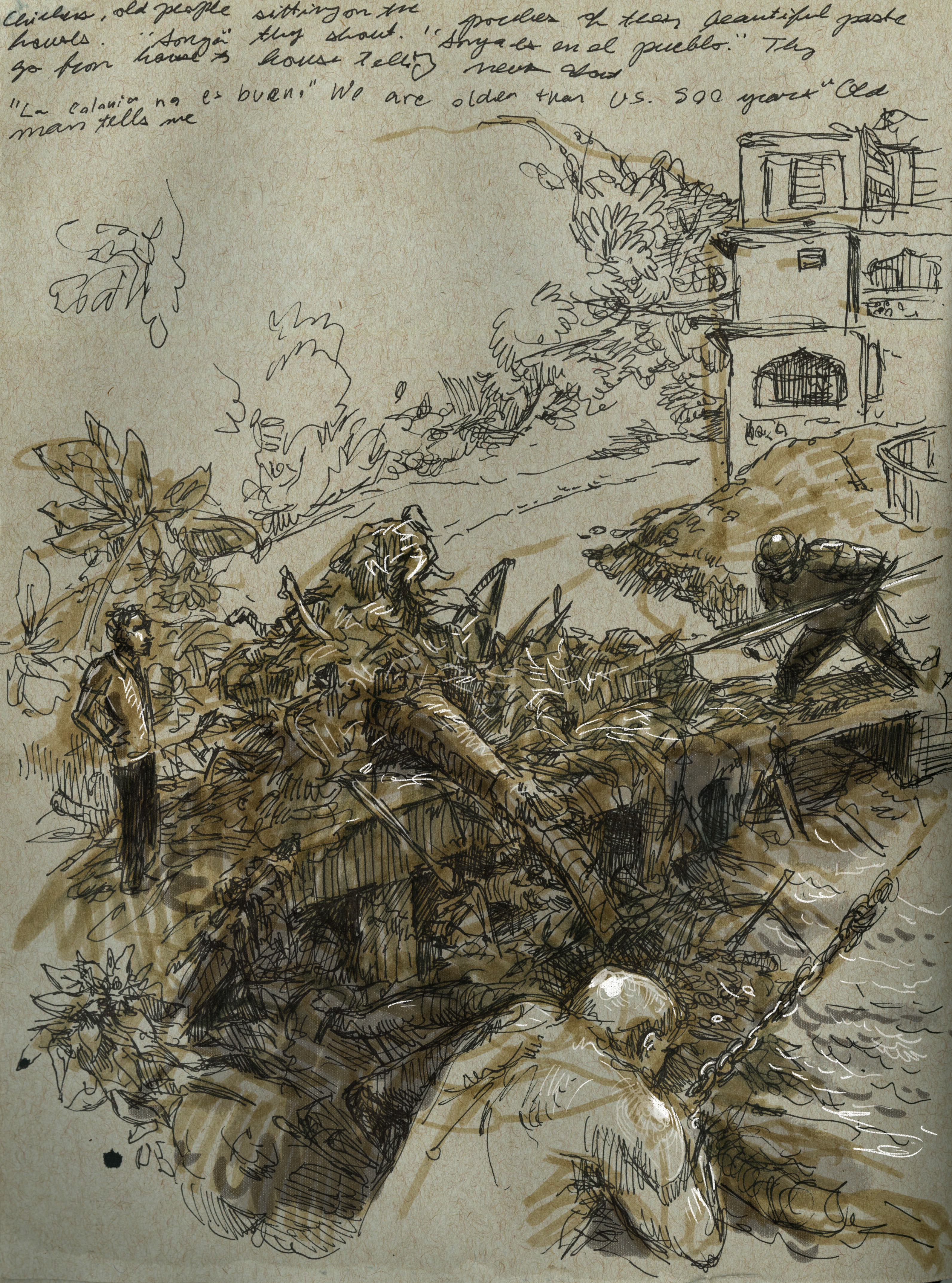 3186x4291 Puerto Rico Sketchbook The Artists With The Shovels - Puerto Rico Sketch