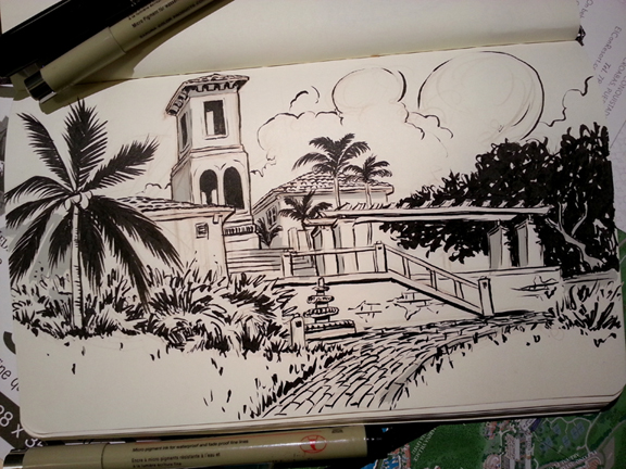 576x432 Ty Carter Art - Puerto Rico Sketch