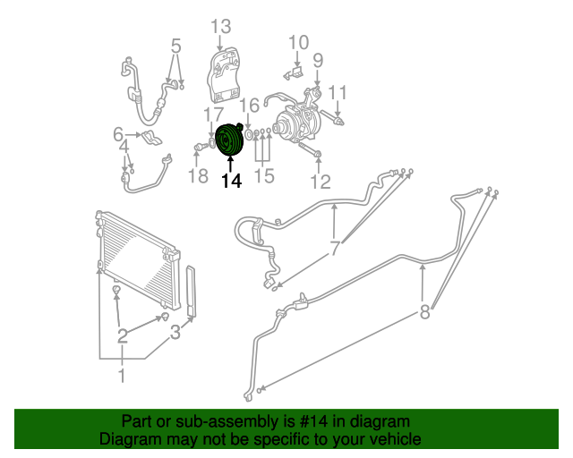 640x512 Toyota Clutch Amp Pulley 88410 33140 Southern441toyotaparts - Pulley Sketch