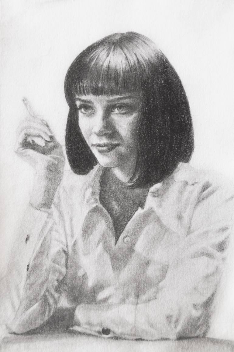 770x1155 Pulp Fiction Drawing By Cailin Brownlow Saatchi Art - Pulp Fiction Sketch