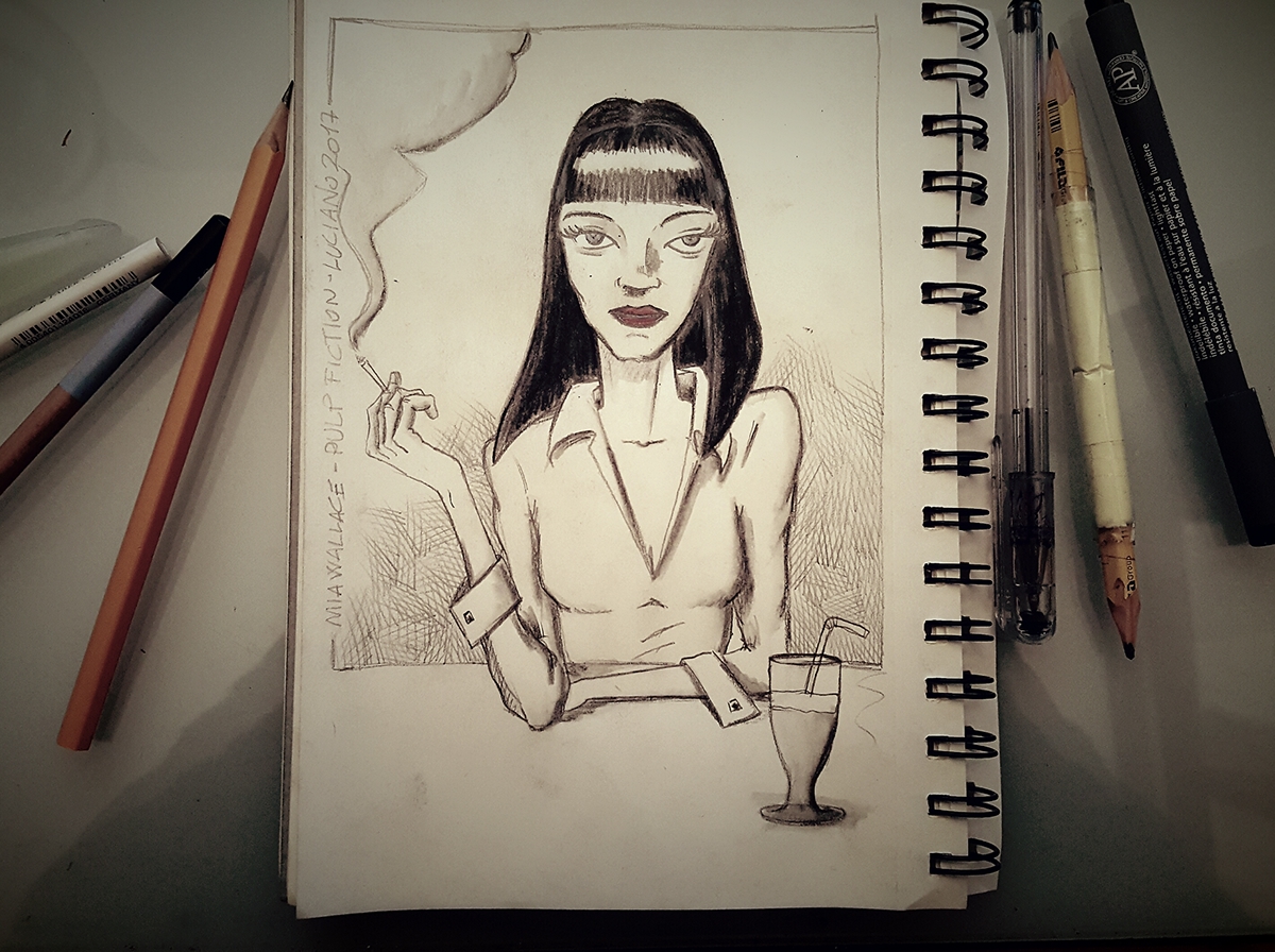 1200x896 Pulp Fiction Sketch On Behance - Pulp Fiction Sketch