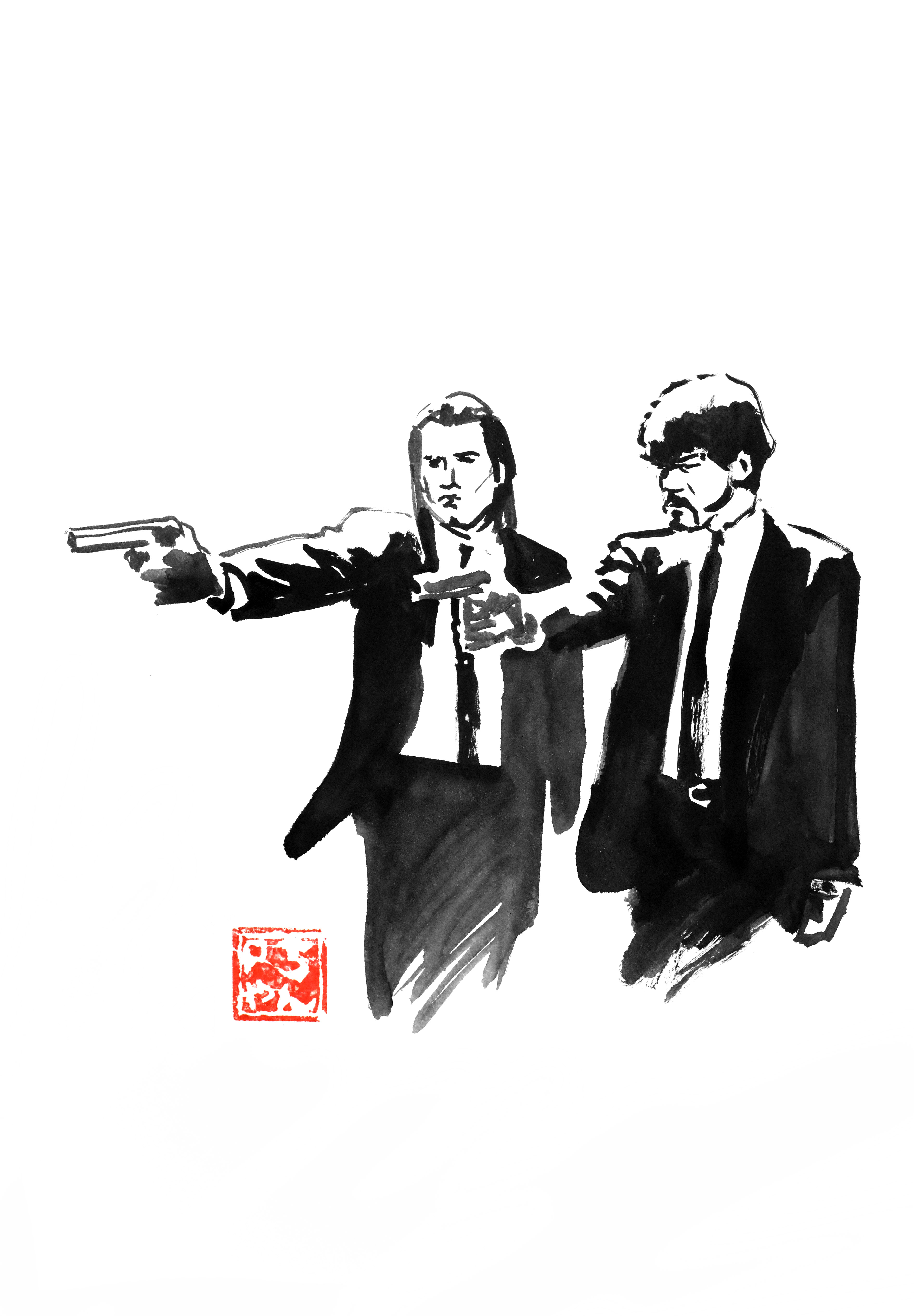 Pulp Fiction Sketch at PaintingValley.com | Explore collection of Pulp ...