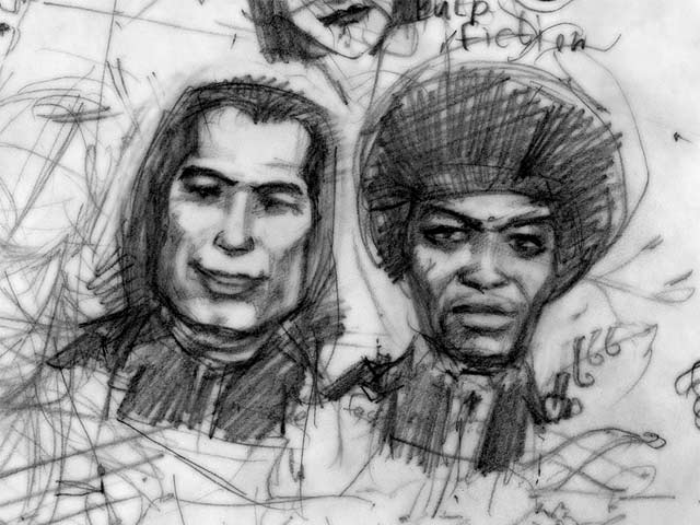 640x480 Pulp Fiction Sketch By Sergeysergeevich - Pulp Fiction Sketch