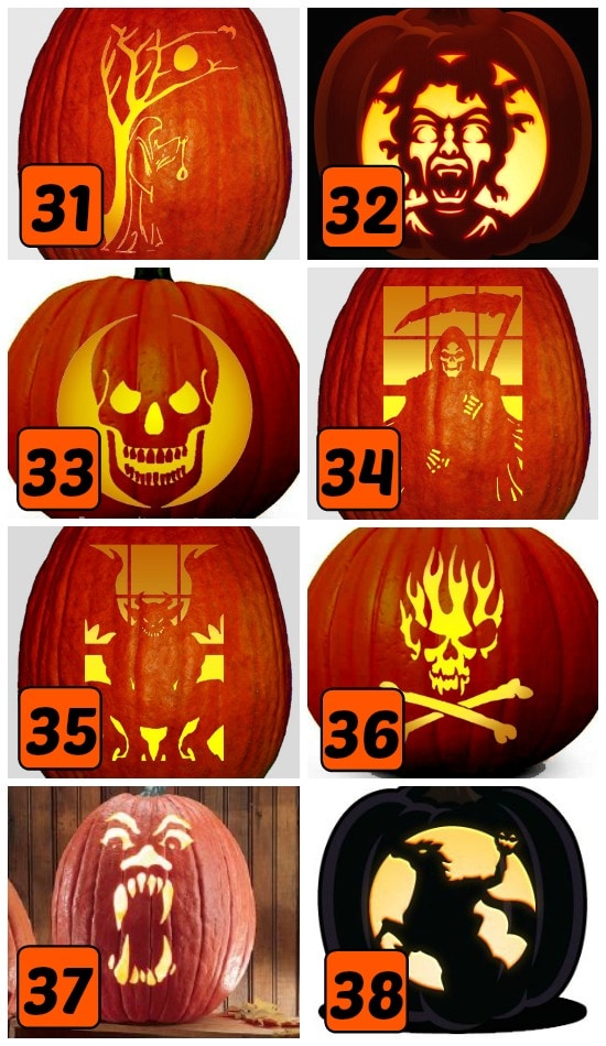 550x950 75 Free Pumpkin Carving Patterns - Pumpkin Carving Sketches