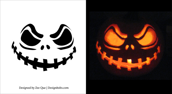 600x329 En En Pumpkin Carving Patterns - Pumpkin Face Sketches