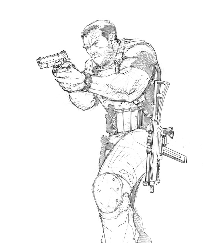 823x970 Punisher Sketch By Max Dunbar - Punisher Sketch