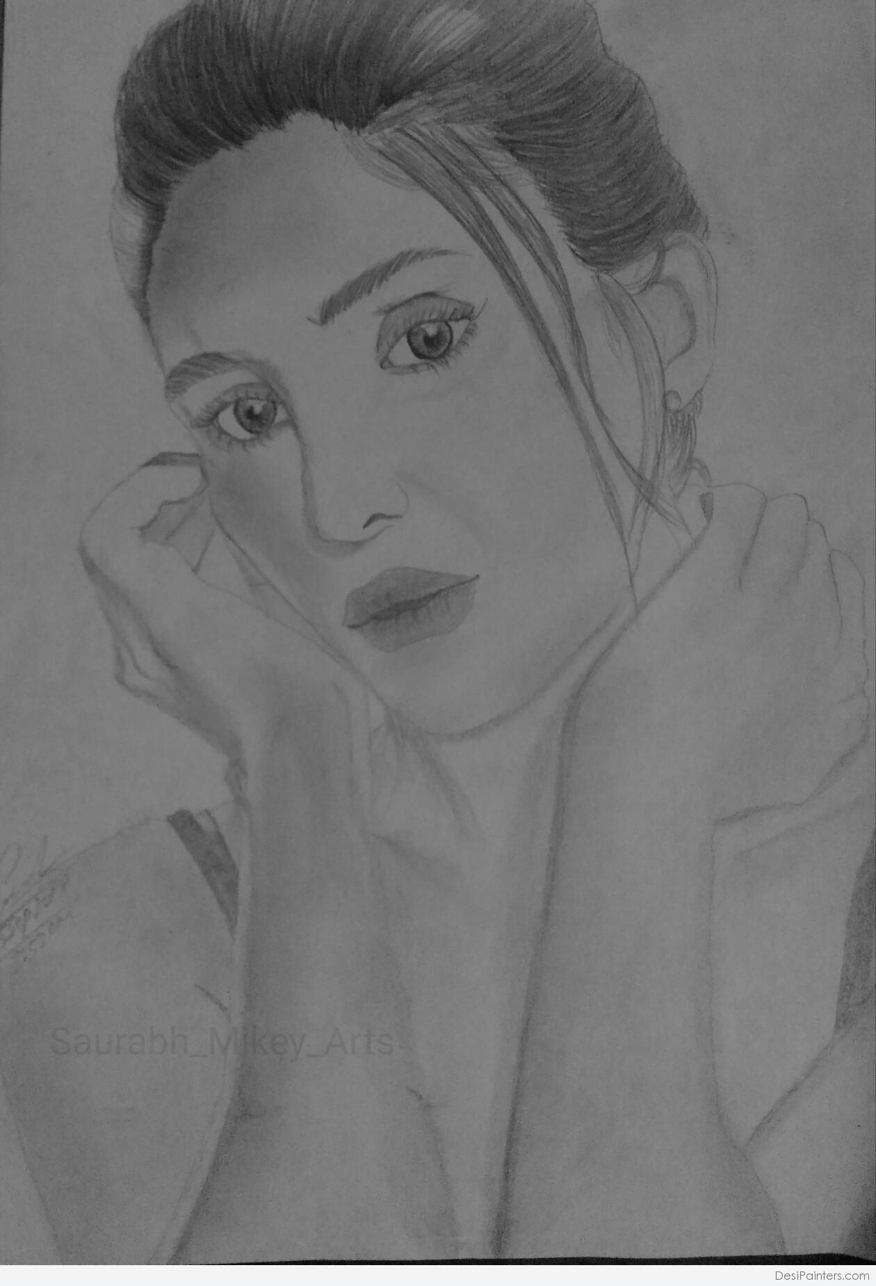 1260x1849 Pencil Sketch Of Punjabi Model Swalina - Punjabi Sketch