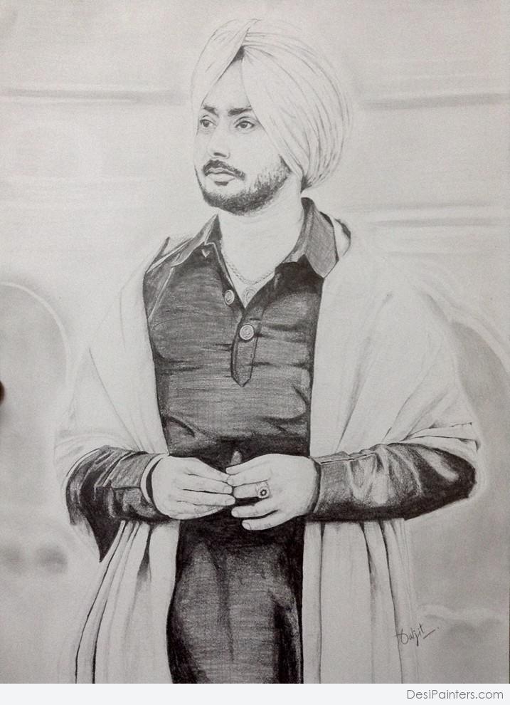 717x990 Pencil Sketch Of Punjabi Singer Satinder Sartaj - Punjabi Sketch