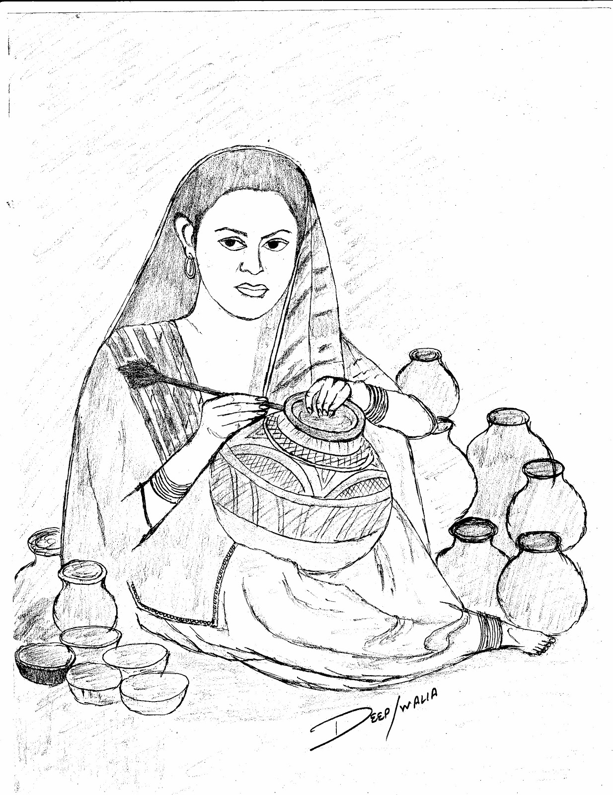 1234x1600 Sketches Of Deep Walia - Punjabi Sketch