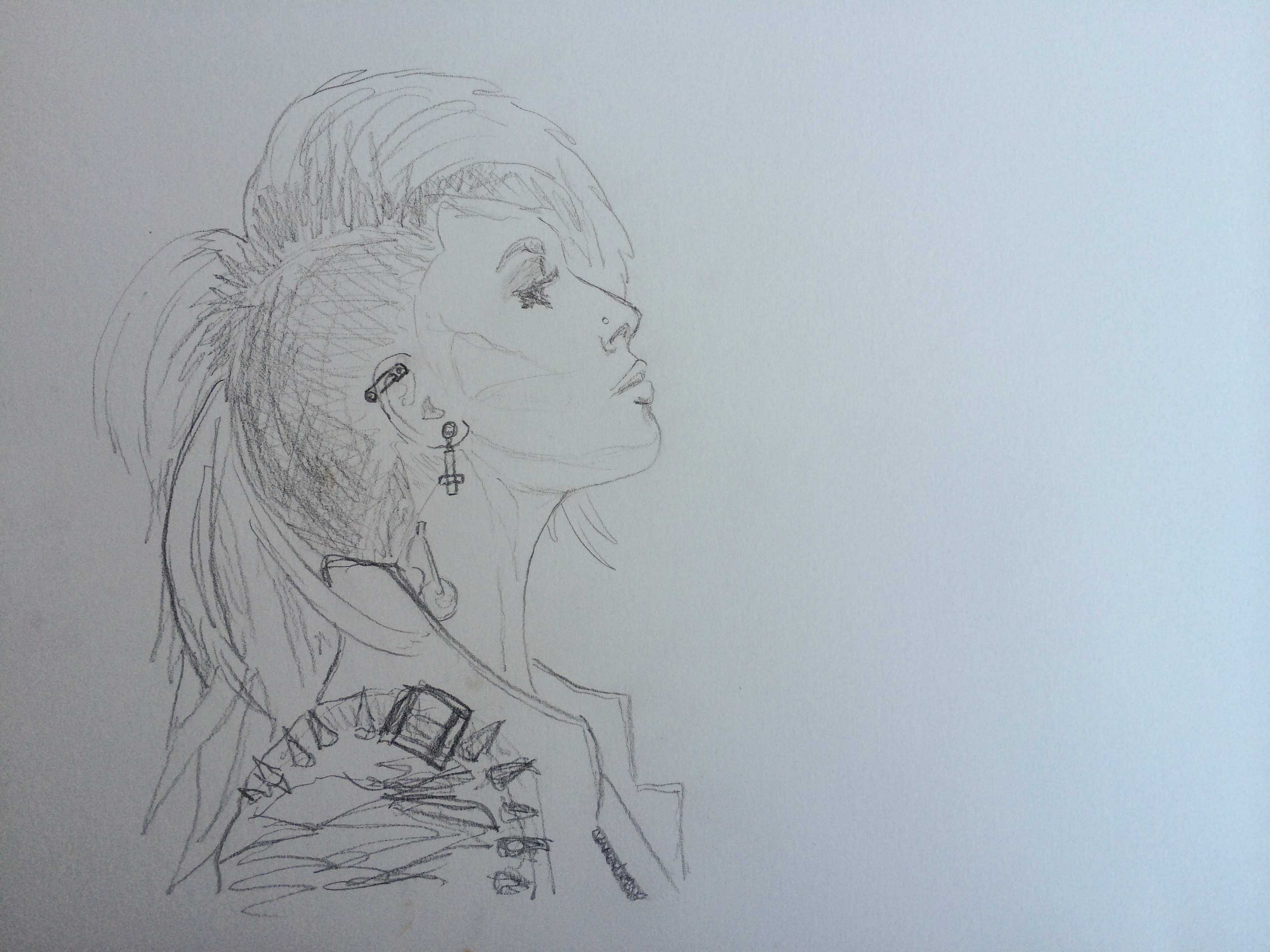 3264x2448 Punk Girl Sketch Abominable Ink By Fazooli - Punk Girl Sketch